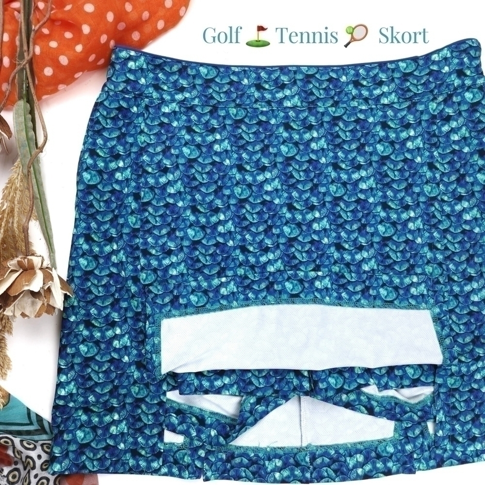 Teal Blue Women's Golf Tennis Skort Sz Large